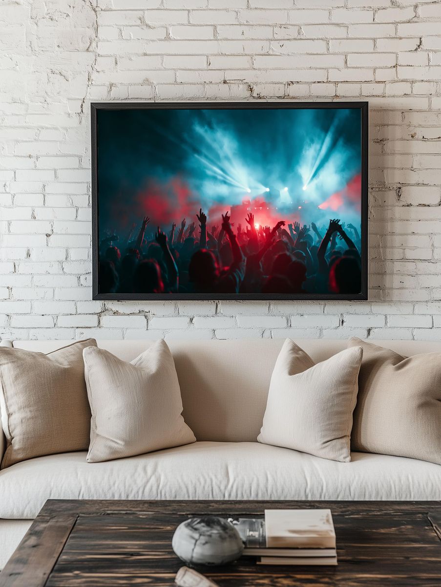 Concert Crowd Lights Photography Poster. room preview