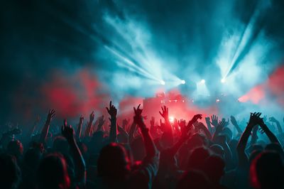 Concert Crowd Lights Photography Poster.