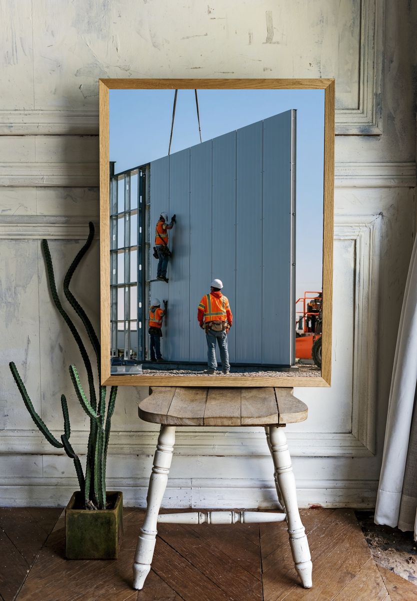 Construction Crew Wall Panel Photography Poster. — room view 1