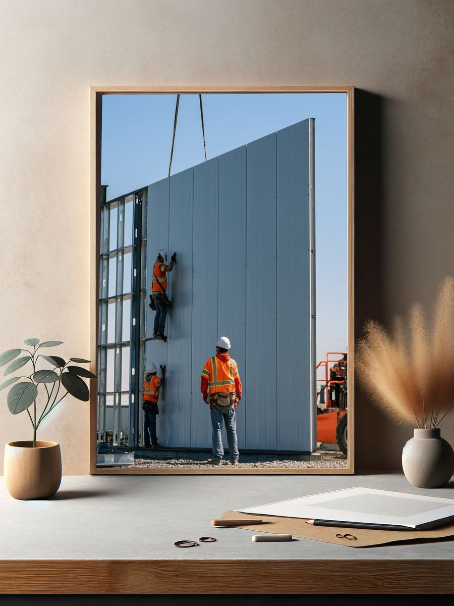 Construction Crew Wall Panel Photography Poster. — room view 2