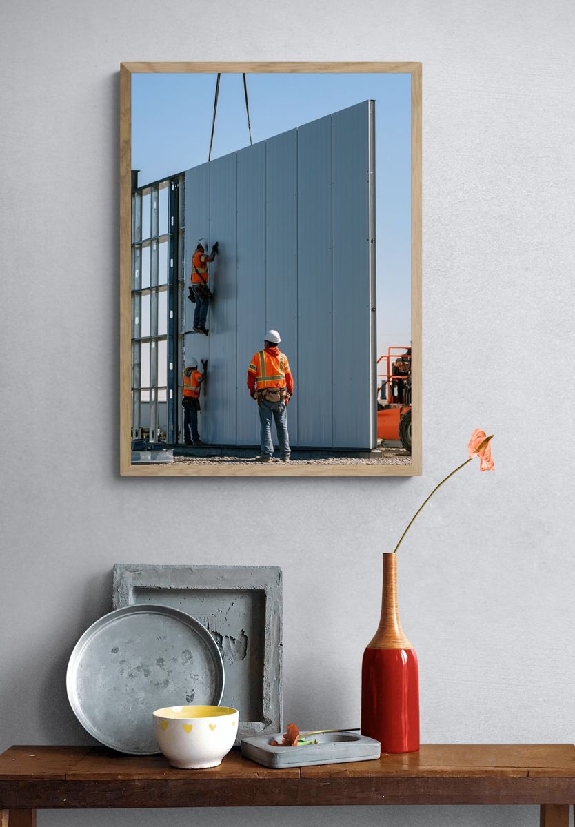 Construction Crew Wall Panel Photography Poster. — room view 3