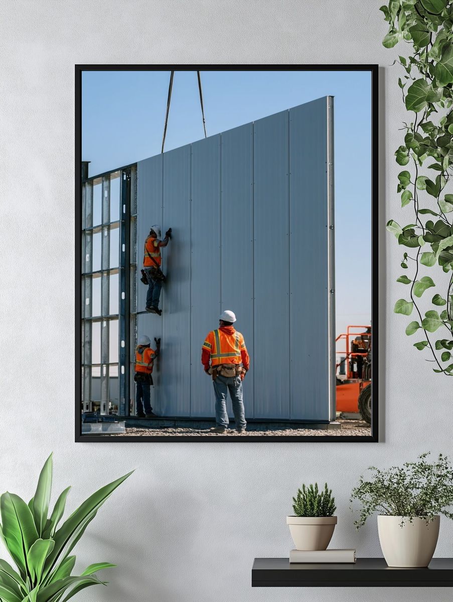 Construction Crew Wall Panel Photography Poster. — room view 4