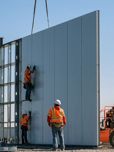Construction Crew Wall Panel Photography Poster. poster