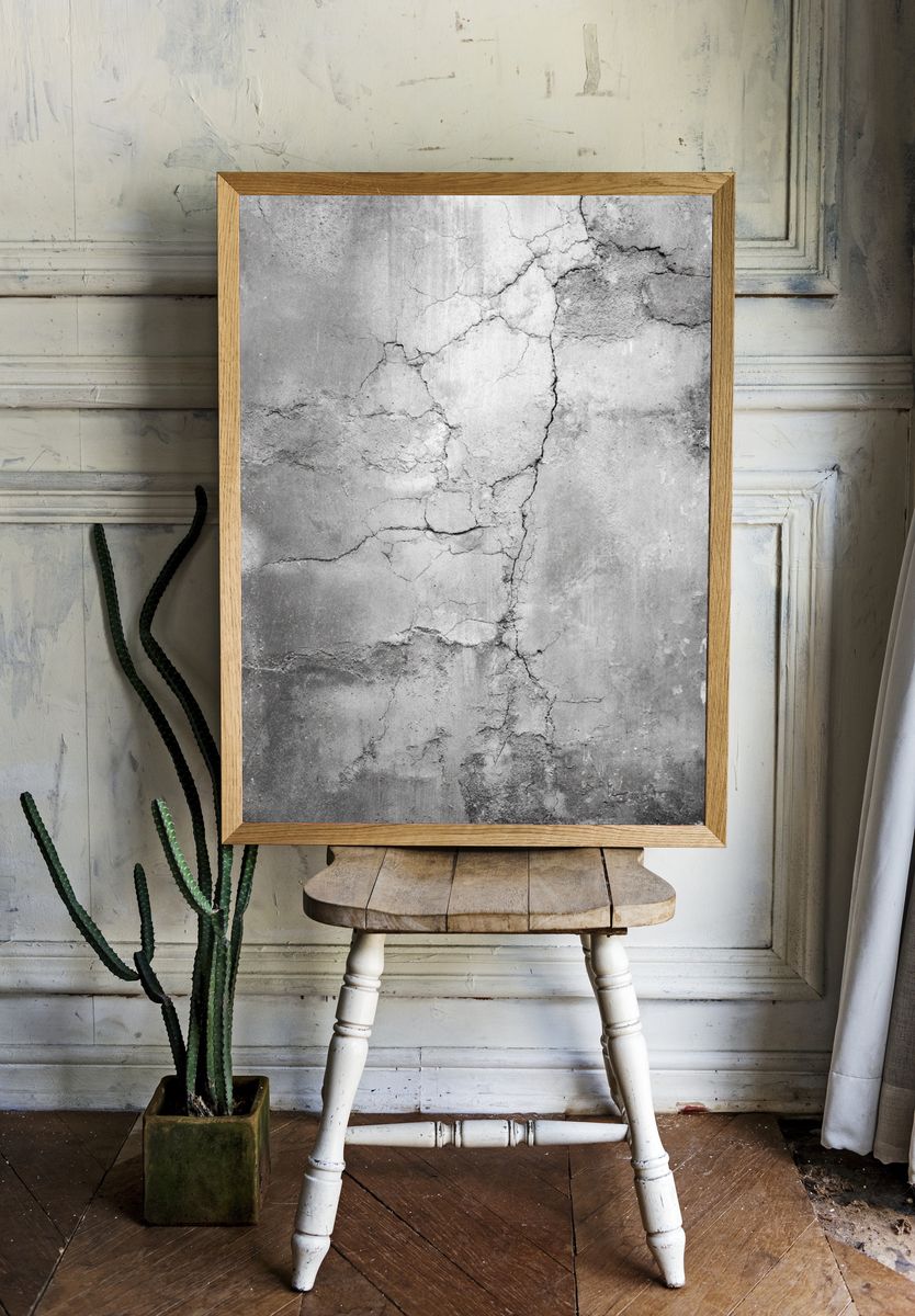Cracked Concrete Texture Print. room preview