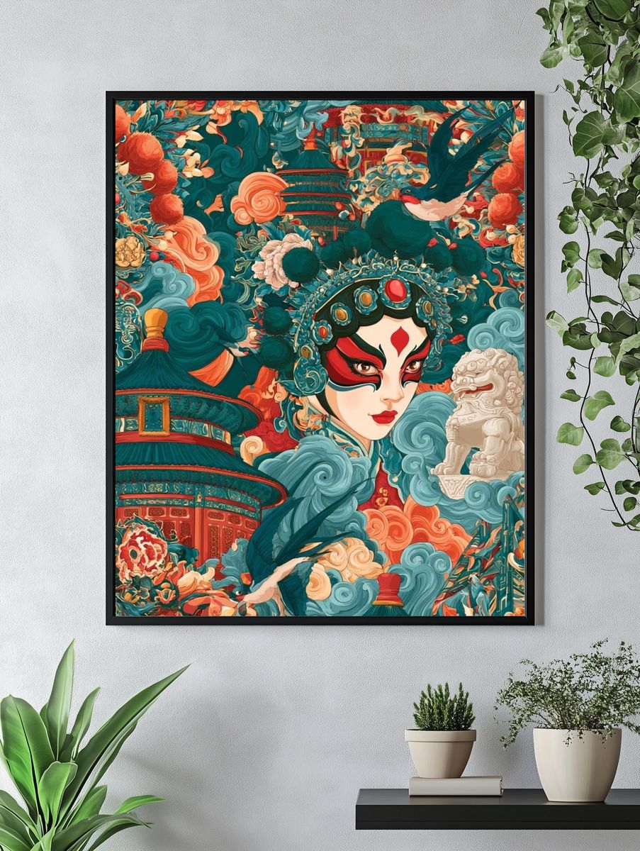 Chinese Opera Portrait Print. — room view 4