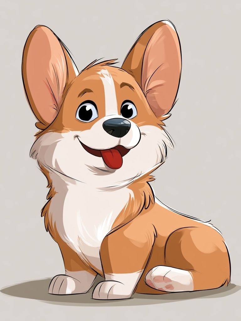 Happy Corgi Cartoon Poster. poster — animals art