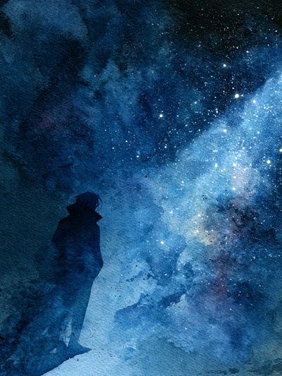 Cosmic Silhouette Illustration Poster. poster