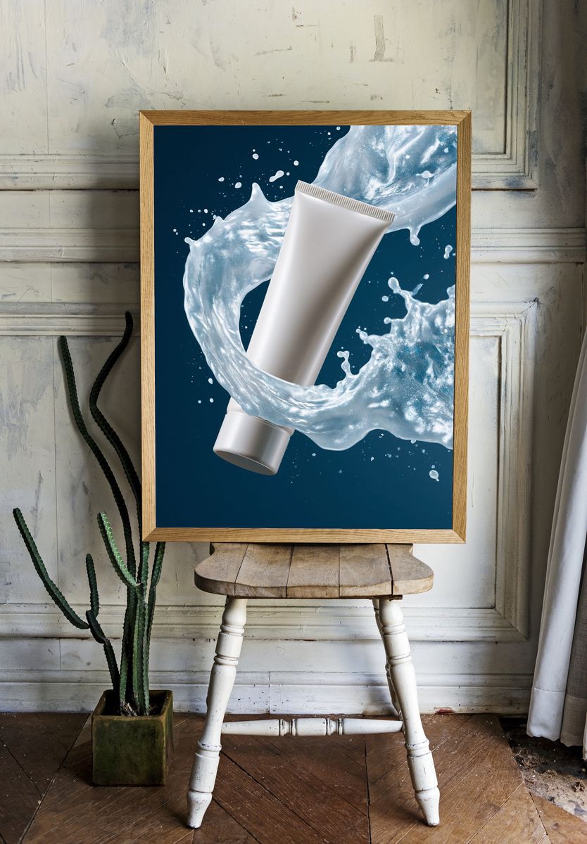 Cosmetic Tube Splash Illustration Poster. room preview