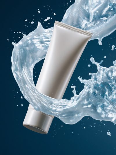 Cosmetic Tube Splash Illustration Poster.