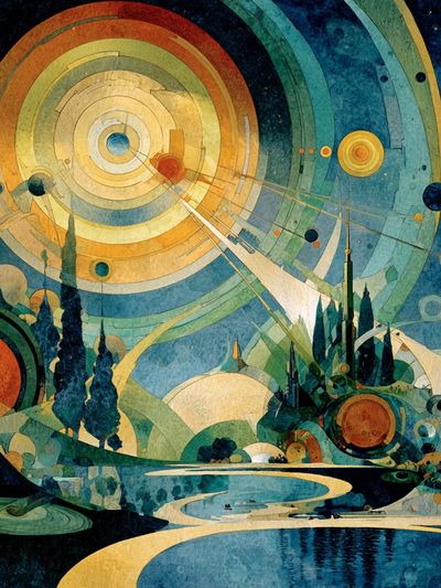 Cosmic Landscape — Abstract Print. poster