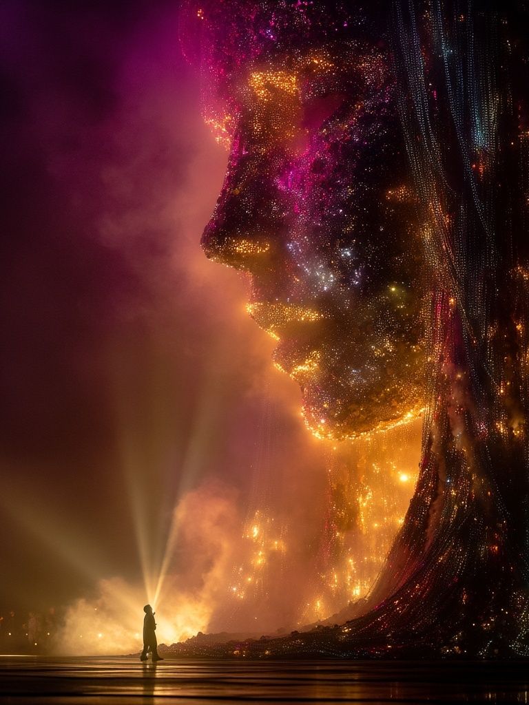 Cosmic Face Silhouette Poster. poster detail