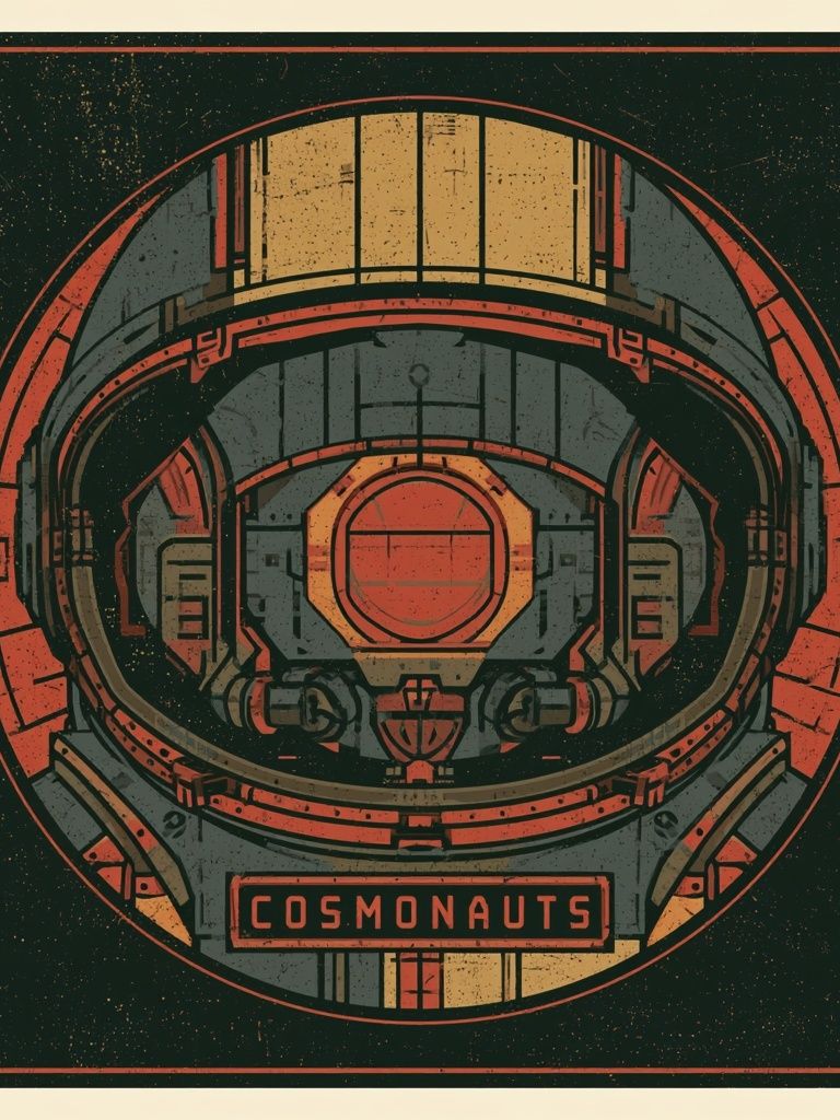 Cosmonaut Helmet Retro Poster. poster detail