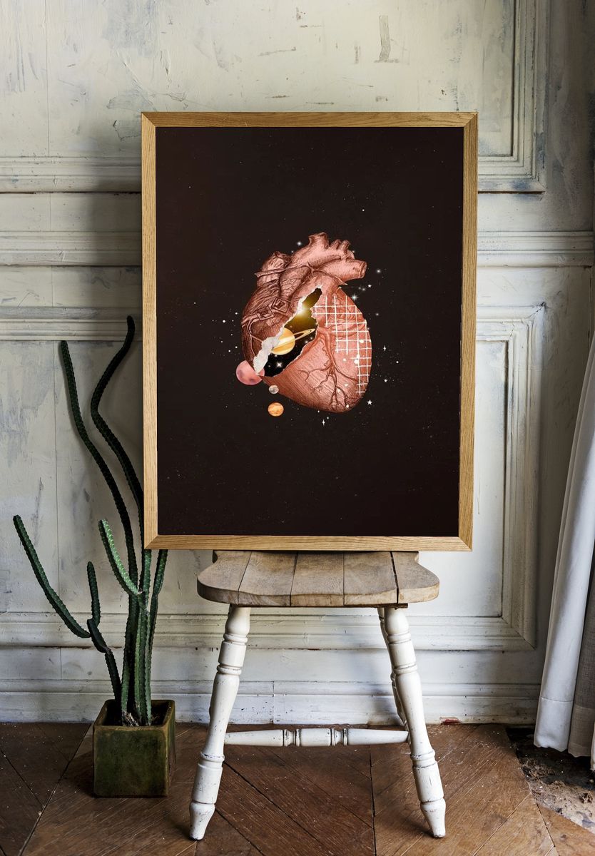Cosmic Heart — Illustration Print. — room view 1