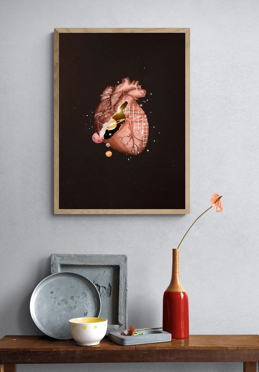 Cosmic Heart — Illustration Print. — room view 3
