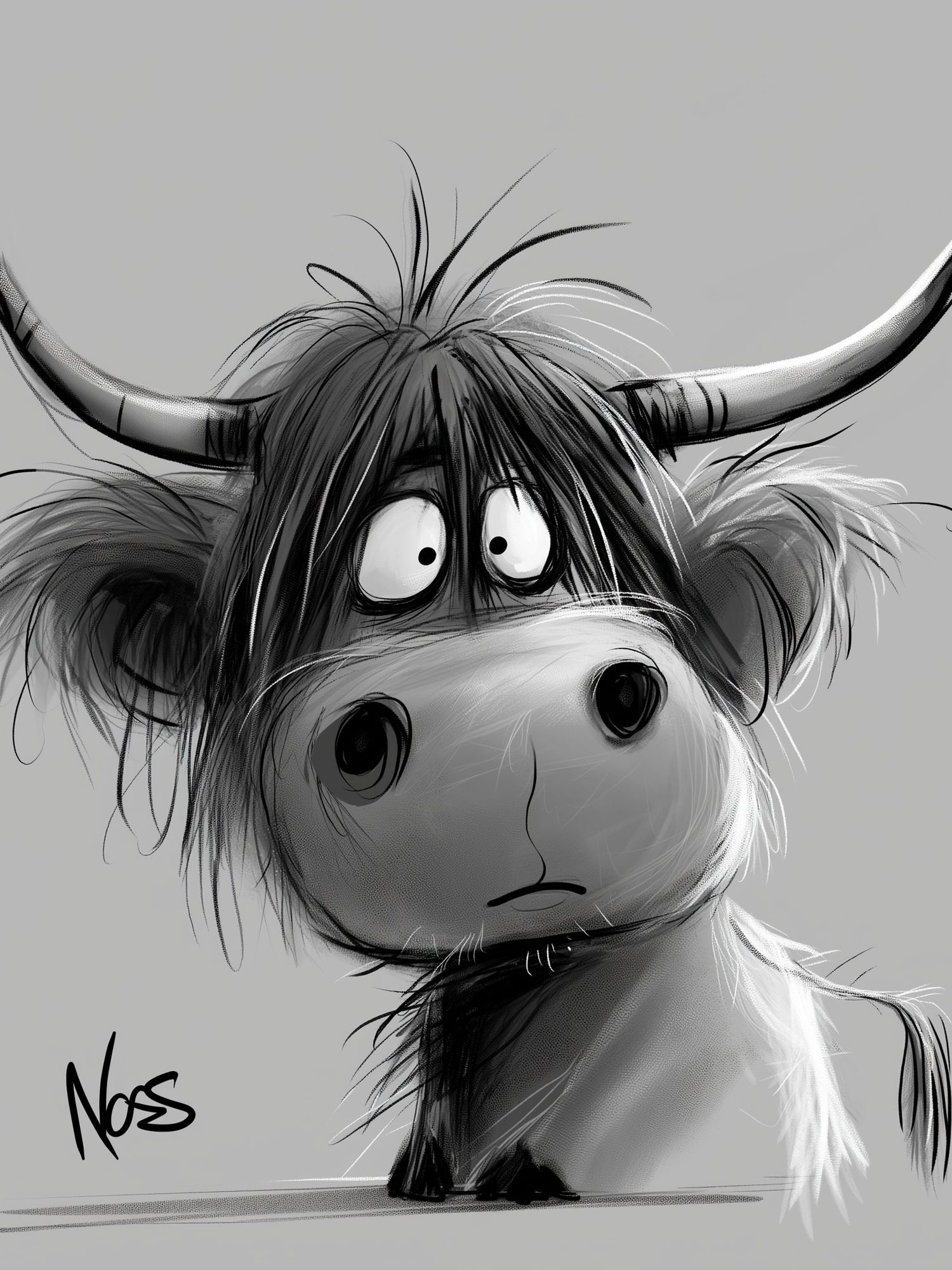 Cow Portrait Illustration Poster. poster — animals art