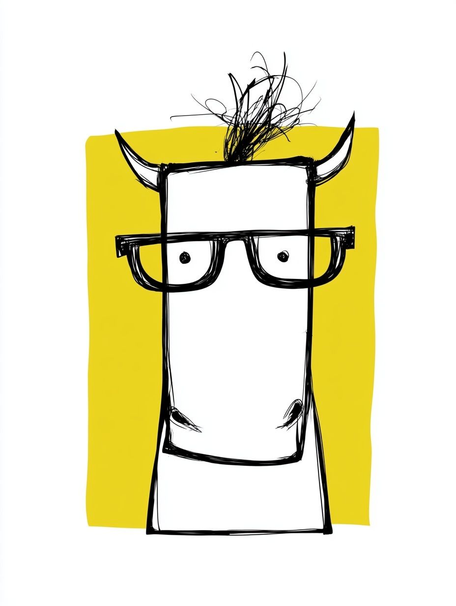 Horned Cow Portrait Print. poster — animals art
