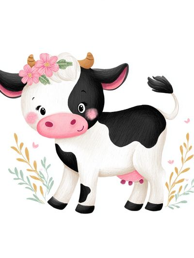 Cute Cow Illustration Poster. poster print