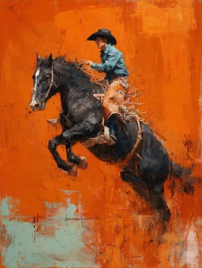 Cowboy Rider Contemporary Print. poster print