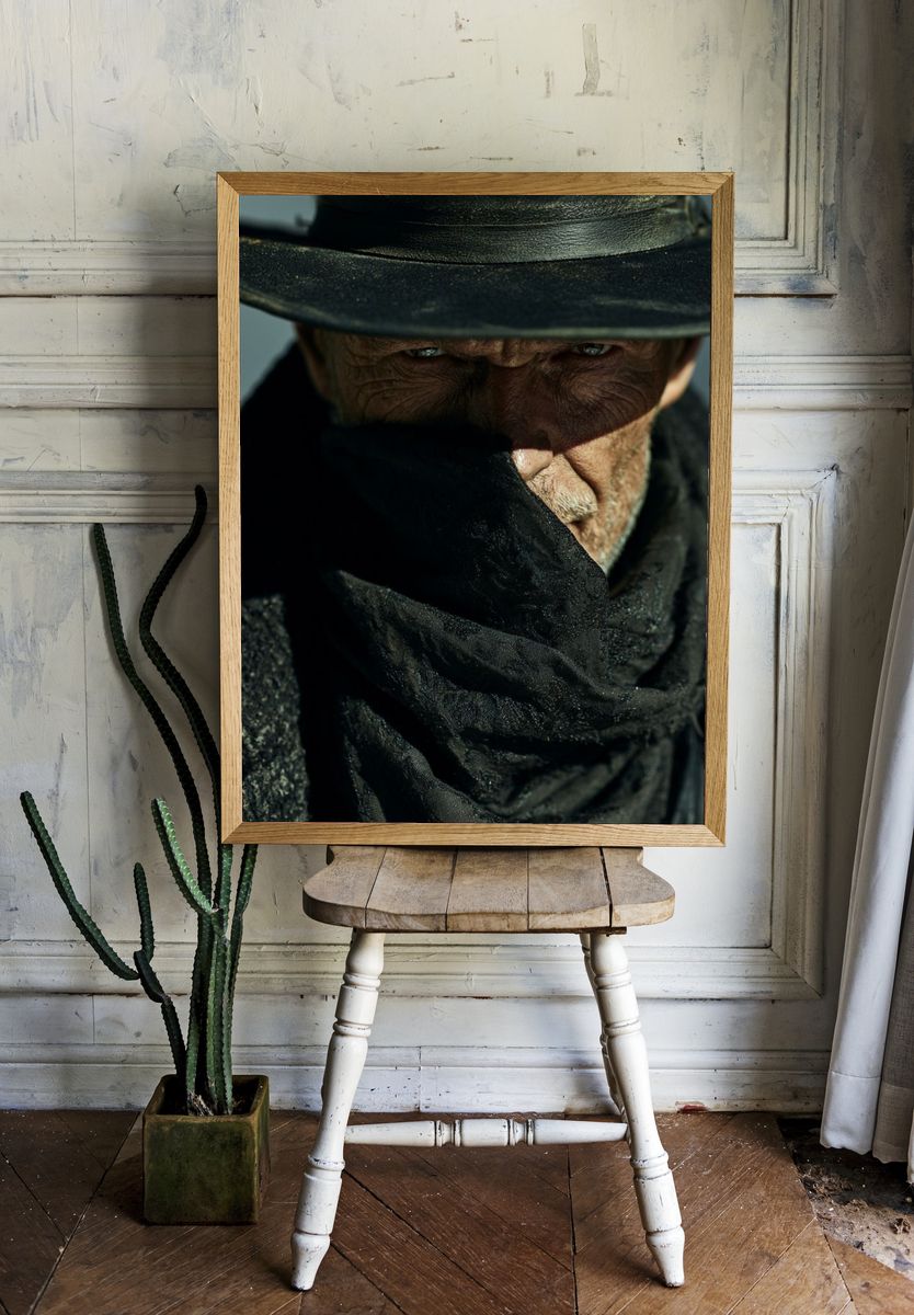 Cowboy Portrait Photography Poster. — room view 1