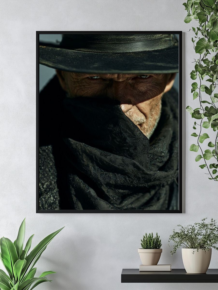 Cowboy Portrait Photography Poster. — room view 4