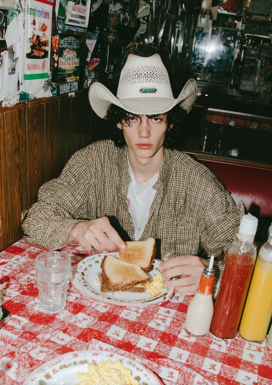 Cowboy at Diner — Photography Print. poster detail