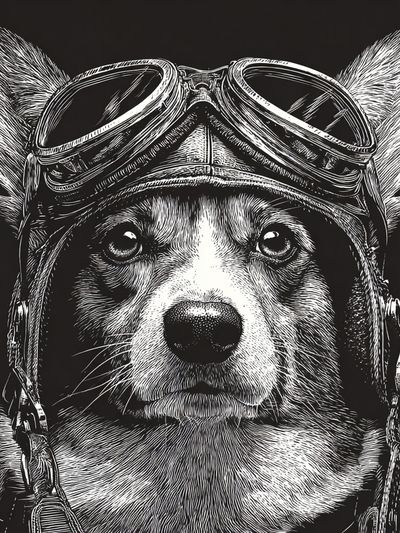 Corgi Pilot — Illustration Print. poster