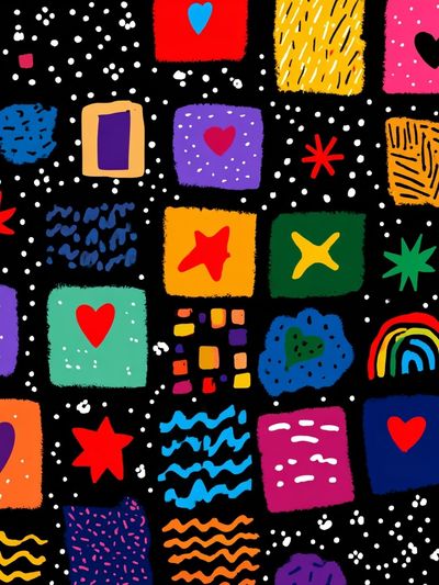 Colorful Patterns — Illustration Print. poster