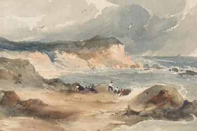 Coastal Landscape — Watercolor Print. poster print