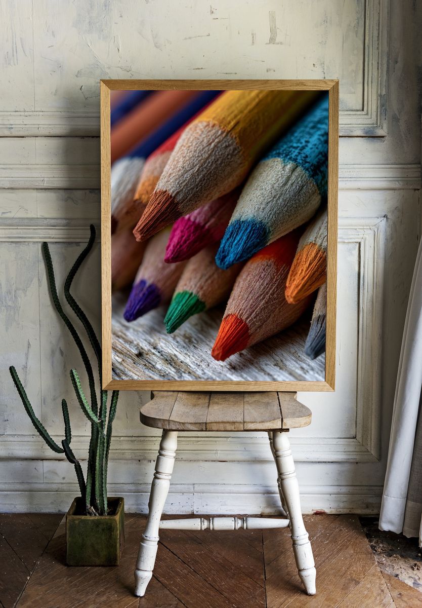 Colored Pencil Tips Photography Print. room preview