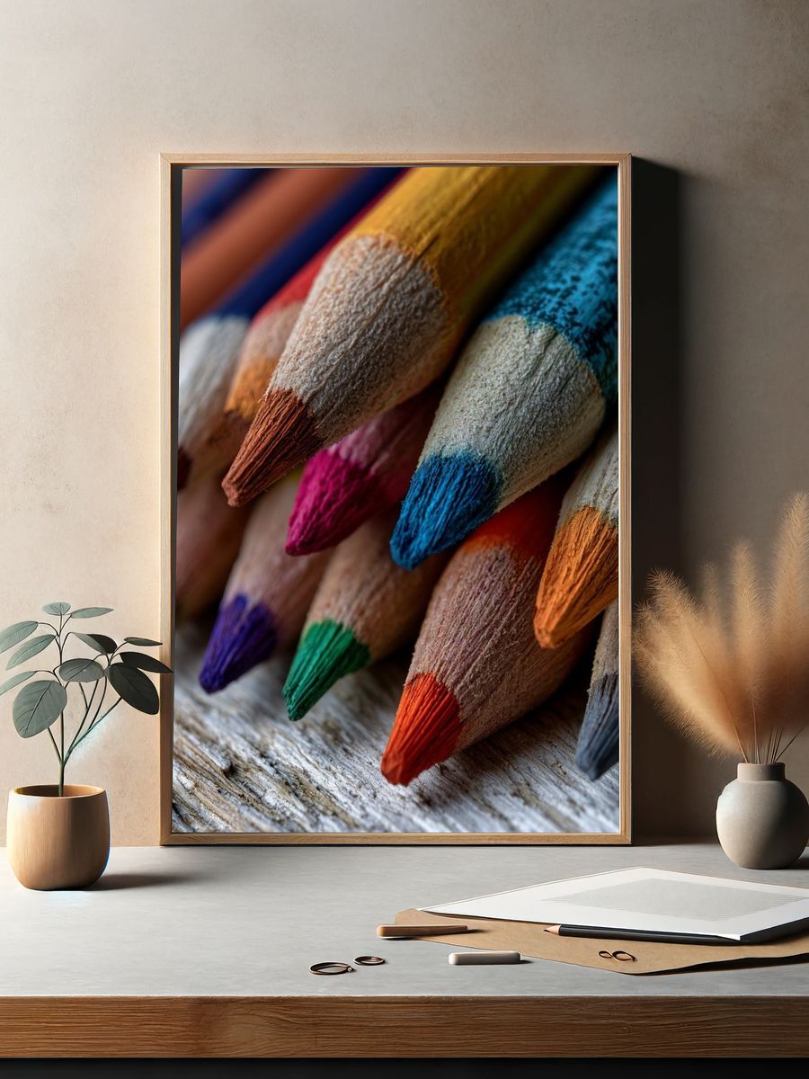 Colored Pencil Tips Photography Print. — room view 2