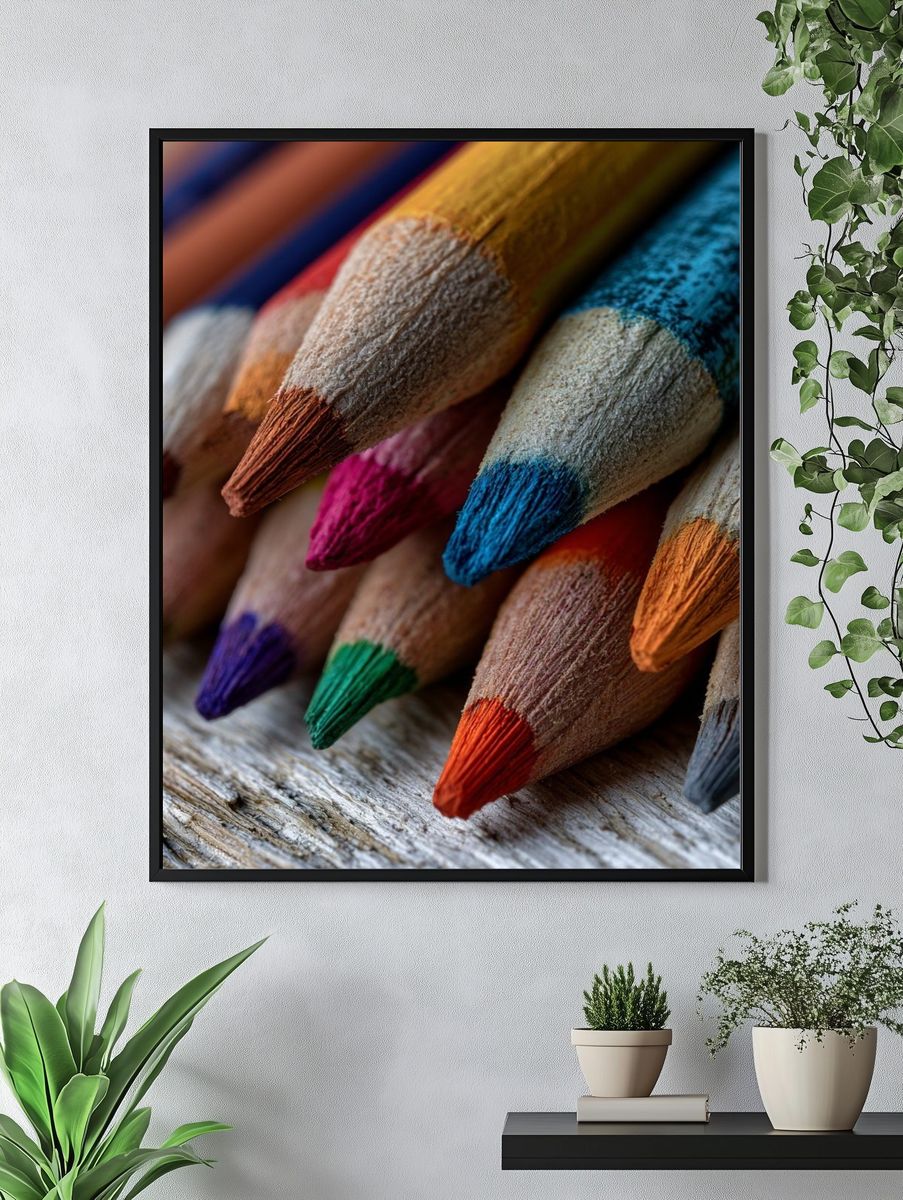 Colored Pencil Tips Photography Print. — room view 4