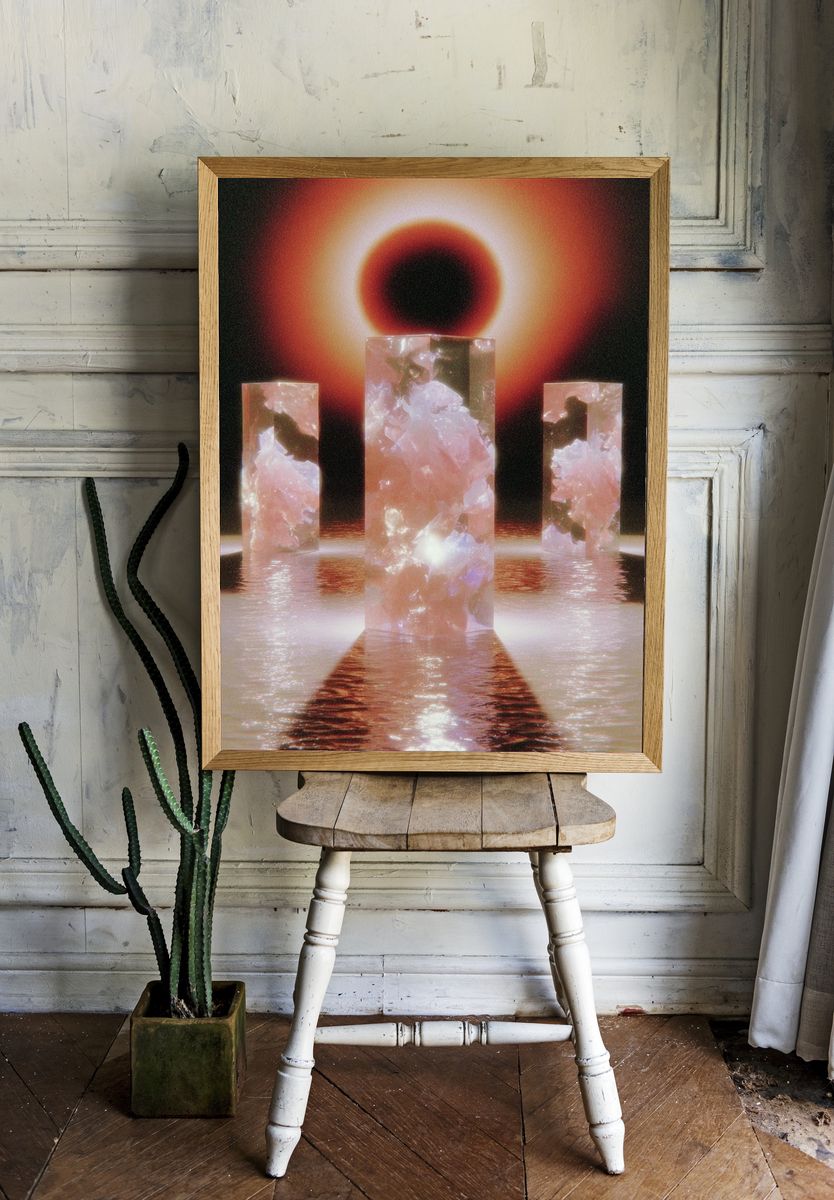 Crystal Pillars — Surrealism Print room preview