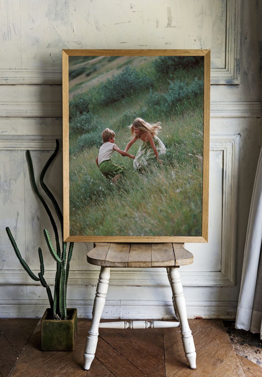 Children Playing in Meadow — Photography Print. — room view 1