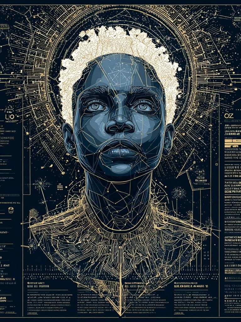 Cosmic Portrait — Illustration Print. poster — illustration art