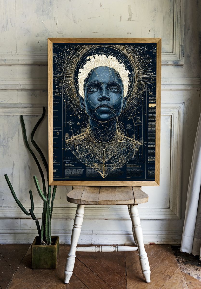 Cosmic Portrait — Illustration Print room preview