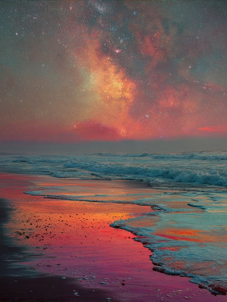 Cosmic Beach Sunset Poster. poster detail