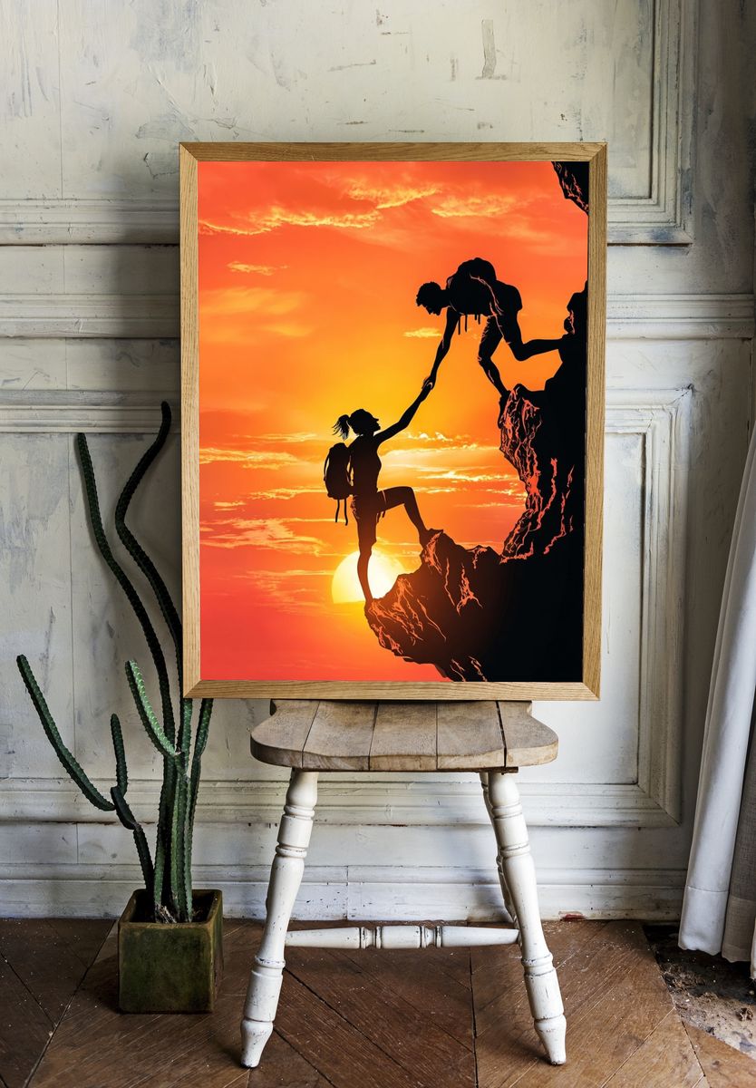 Climbing Together — Inspirational Print room preview