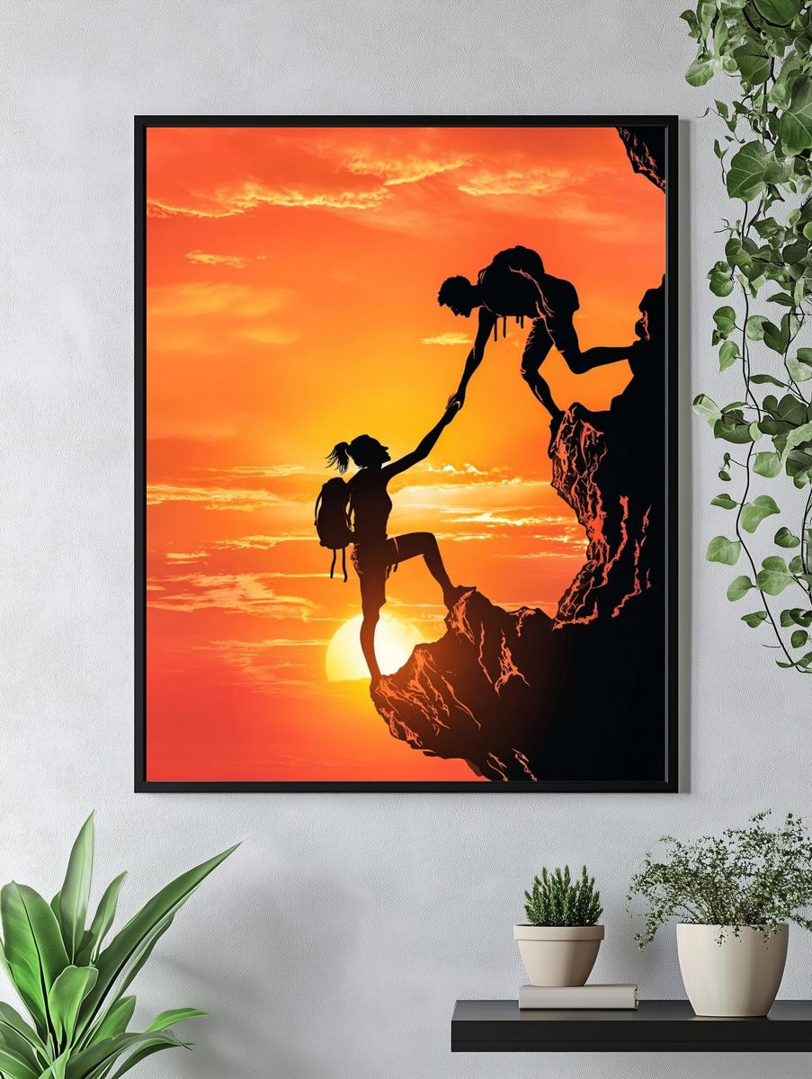 Climbing Together — Inspirational Print. — room view 4