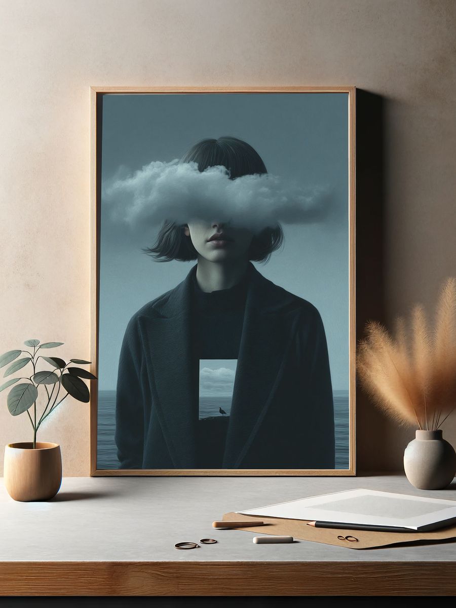 Clouded Thoughts — Surrealism Print. — room view 2