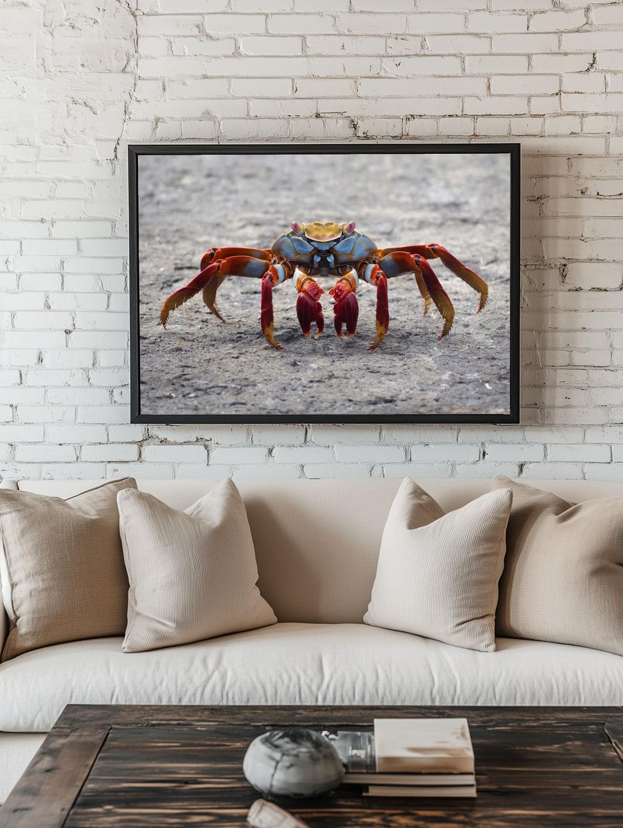 Colorful Crab Wildlife Poster. room preview