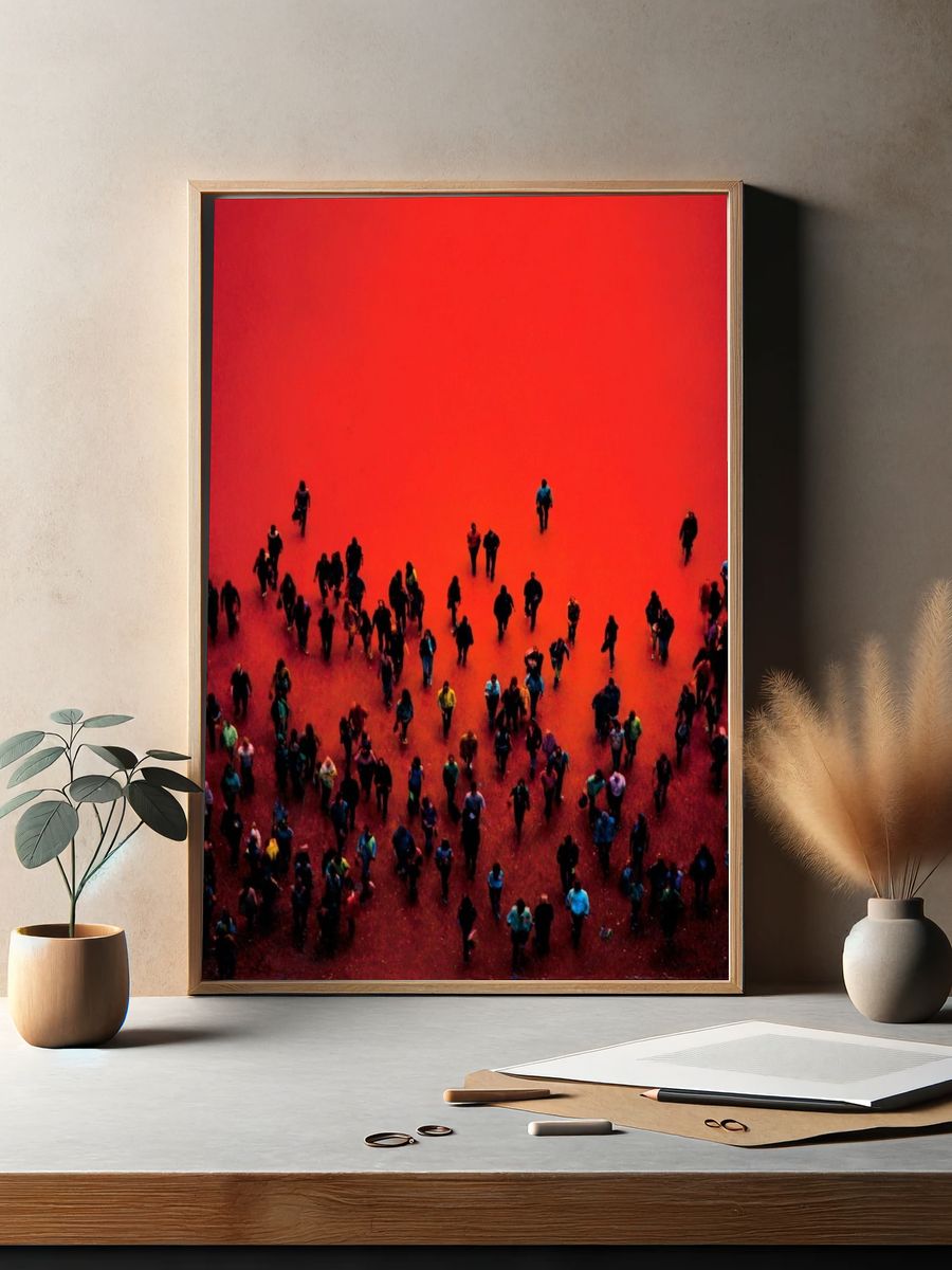 Crowd in Red — Photography Print. — room view 2