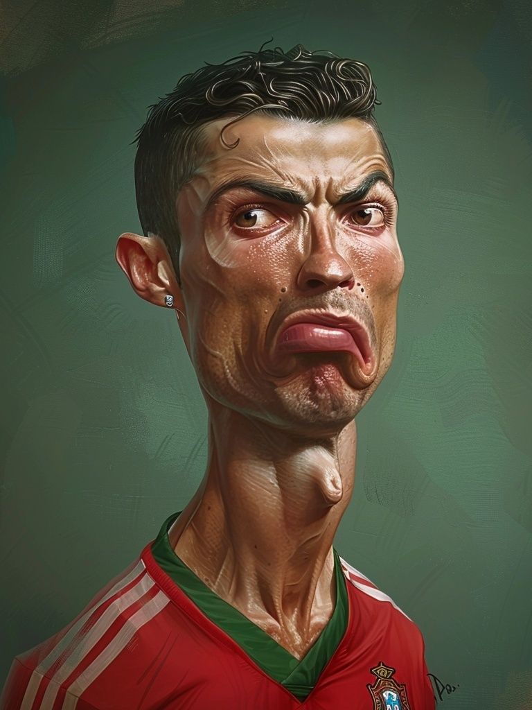 Cristiano Ronaldo Caricature Illustration Poster. poster — illustration art