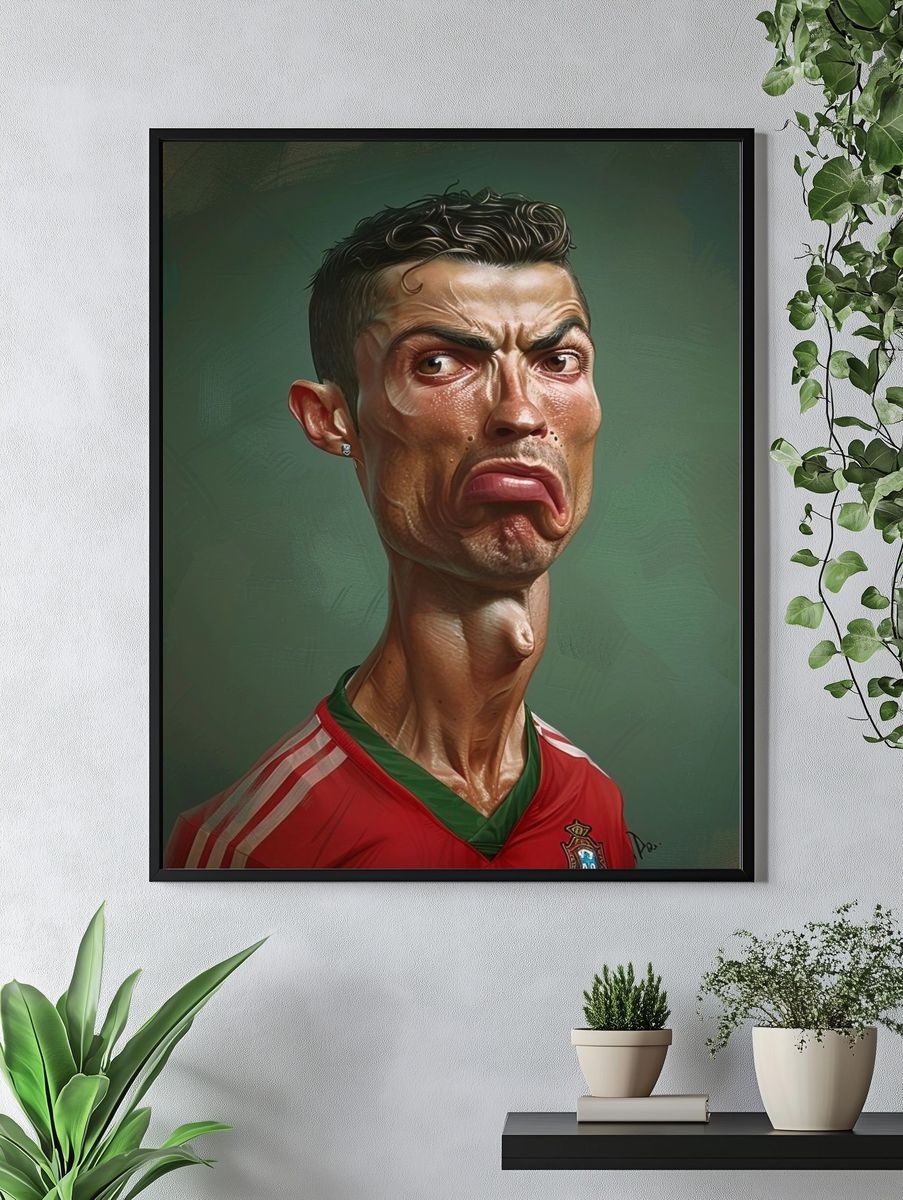Cristiano Ronaldo Caricature Illustration Poster. — room view 4