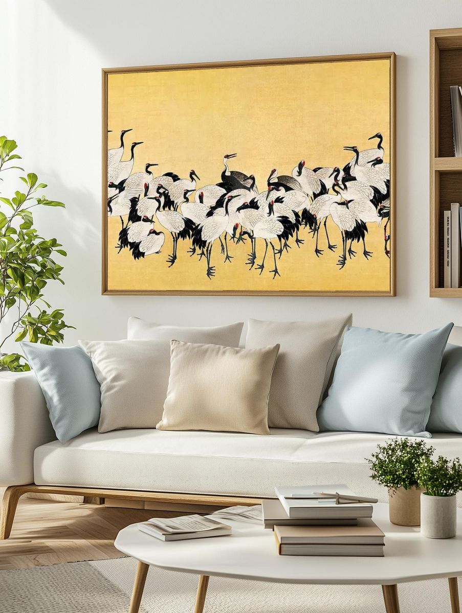 Japanese cranes (18th century) vintage. — room view 2