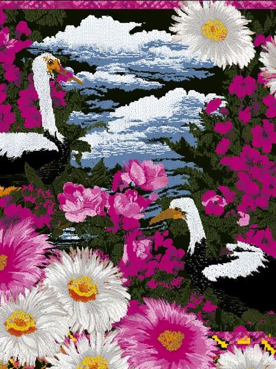 Crane and Daisy Garden Poster. poster