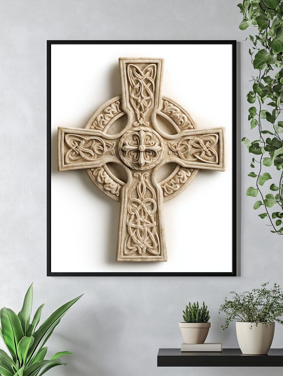 Celtic Cross Relief Print. — room view 4
