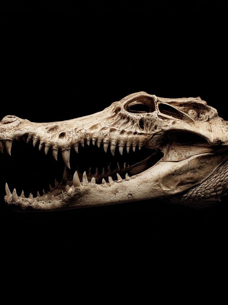 Crocodile Skull Dark Photography Poster. poster — photography art