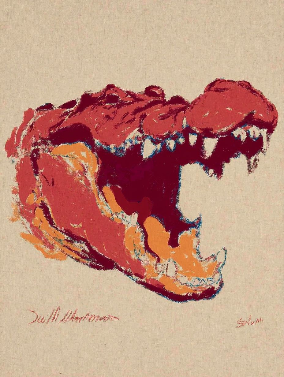 Crocodile Head — Abstract Print. poster — illustration art
