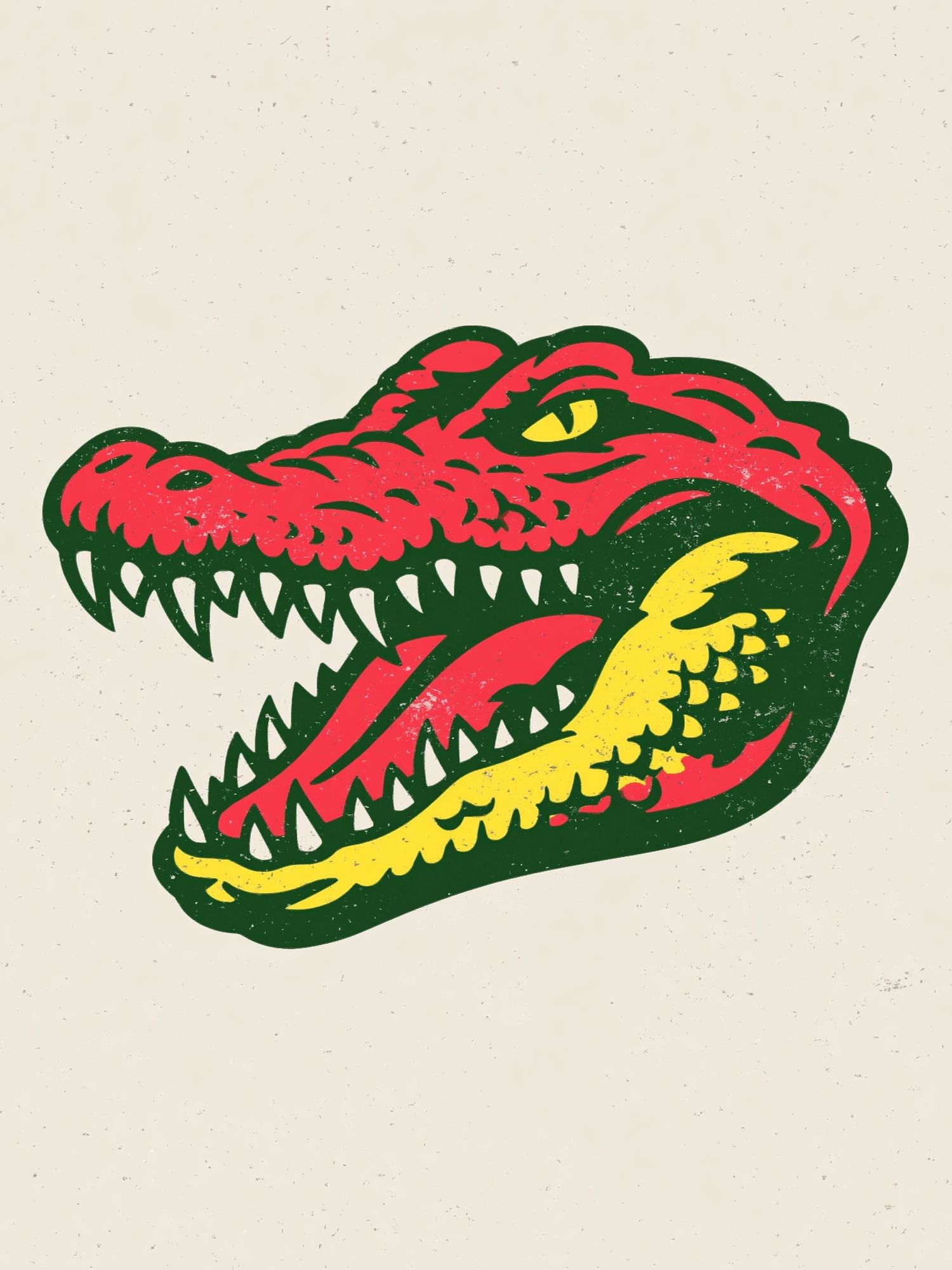 Crocodile Head Retro Illustration Poster. poster detail
