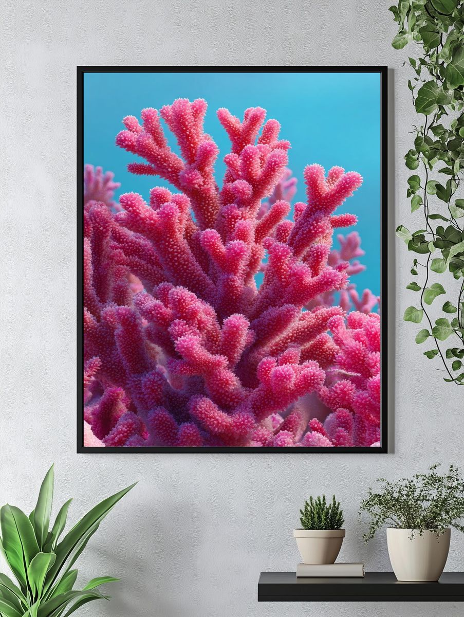 Vibrant Coral Reef — Nature Print. — room view 4